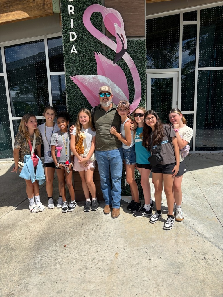 The girls, the flamingo and Dad.