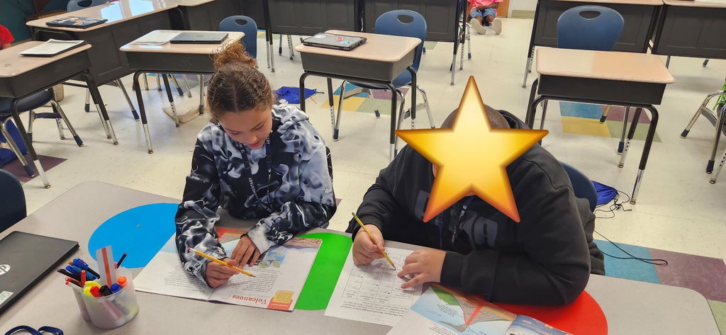 Students partner reading and taking notes