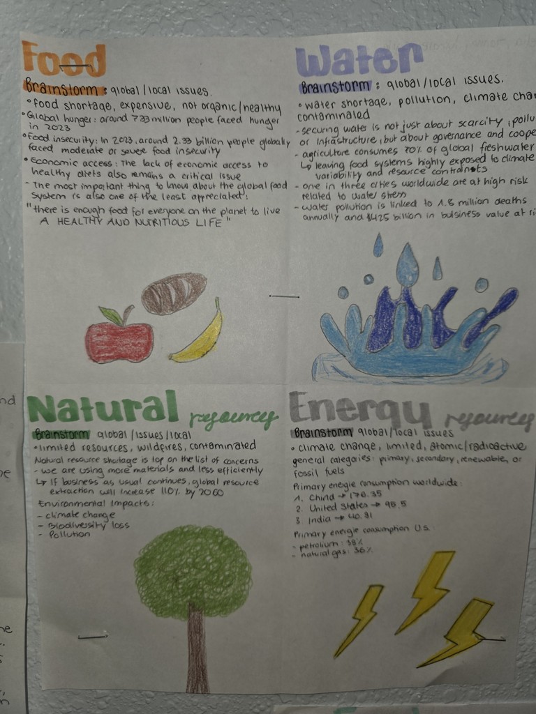 AICE EGP Food, Water, Nature, and Energy Poster Project @MCHS