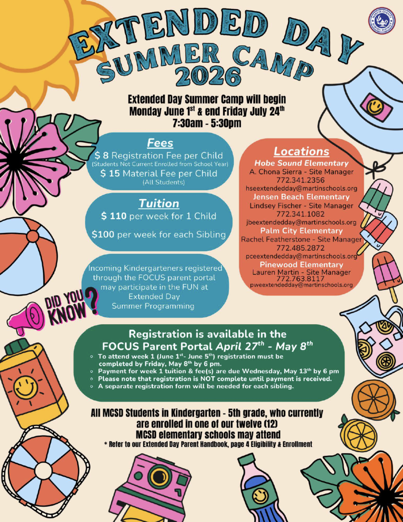 Extended Day Summer camp registration