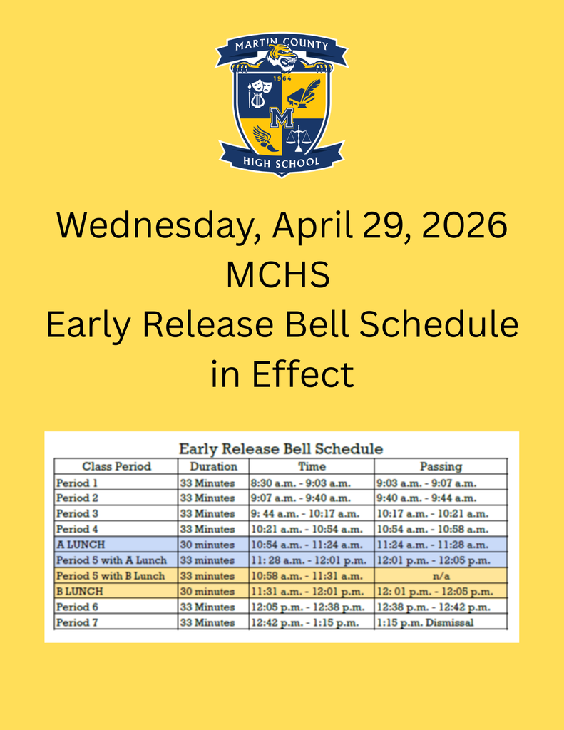 MCHS Early Release Bell Schedule