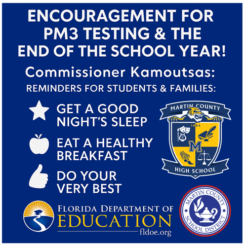 FLDOE Education Commissioner Testing/End of School Year Message