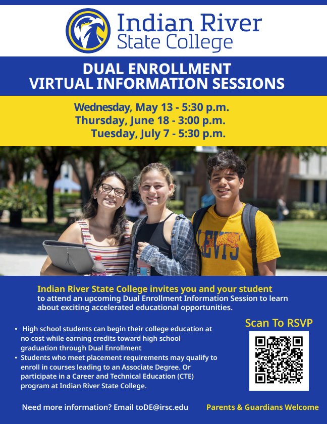 Dual Enrollment info sessions at IRSC
