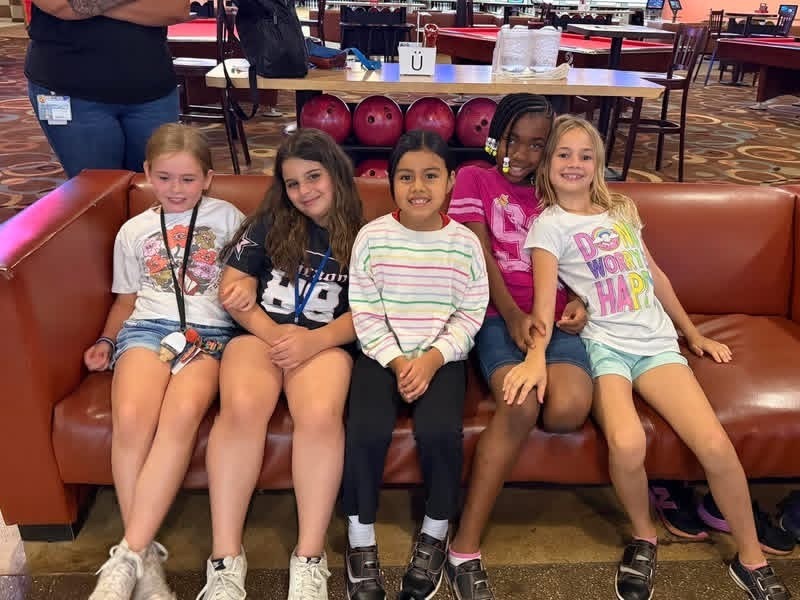 Friends at bowling alley
