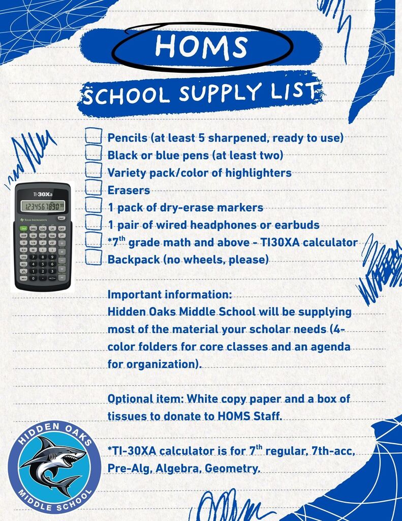 School Supply List