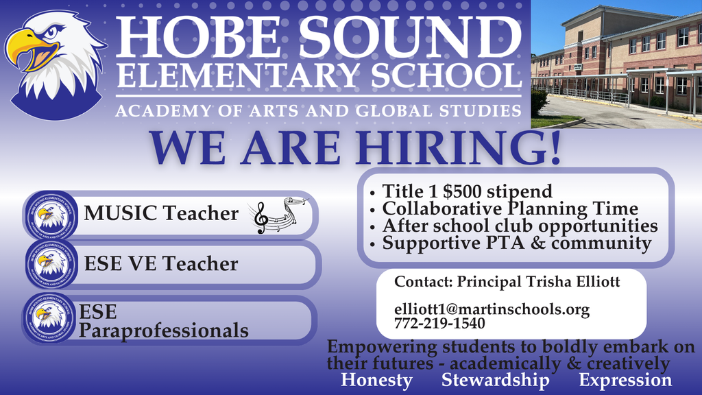 Join our team. Music and ESE positions opened