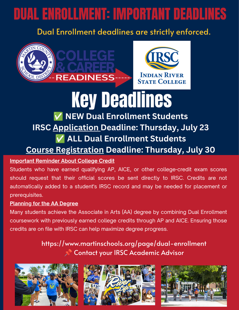 Dual Enrollment deadlines