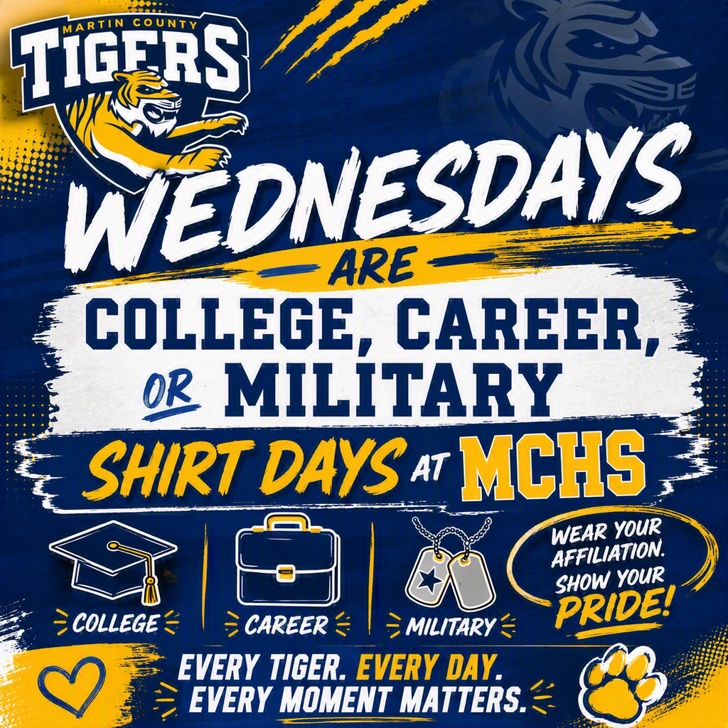 Wednesdays are College, Career, or Military Shirt Days at MCHS
