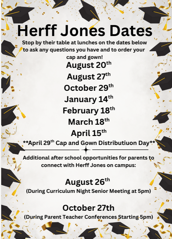 JBHS Cap & Gown Dates