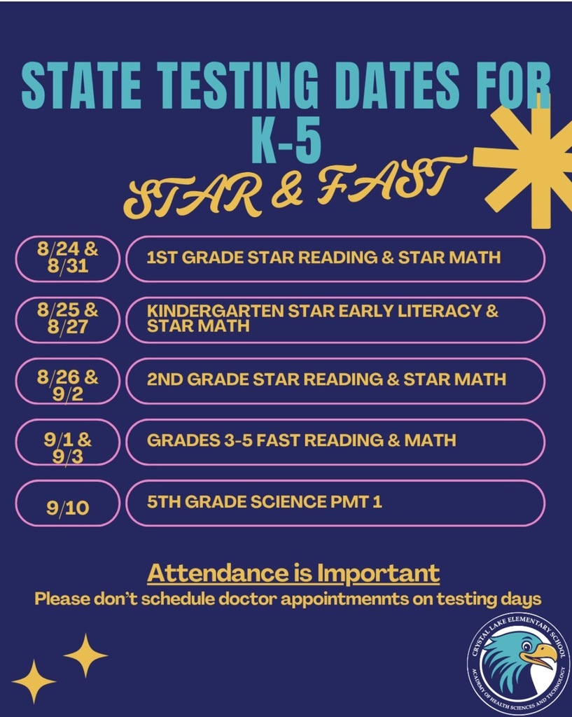 State Testing Dates for K-5