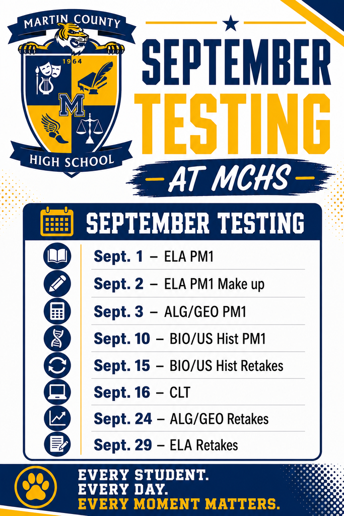 September 2026 Testing @MCHS