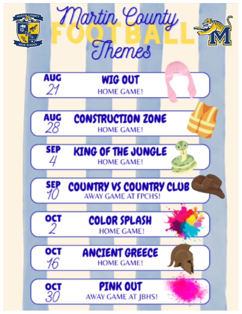 2026 MCHS Varsity Football Themes