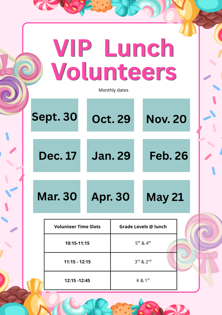 PBIS Lunch Celebration Dates