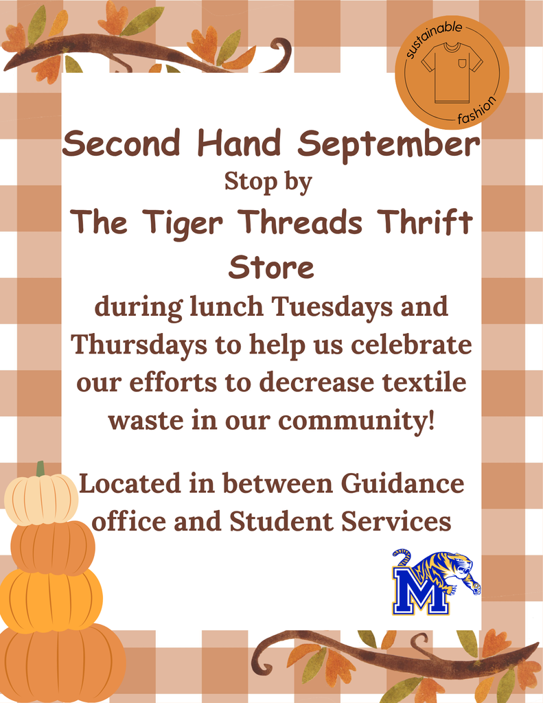 Second Hand September at MCHS Tiger Threads Thrift Store