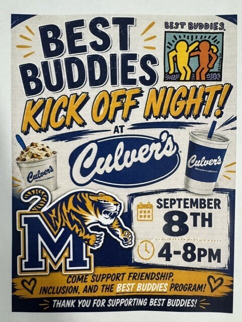 MCHS Best Buddies Kick Off Night at Culver's