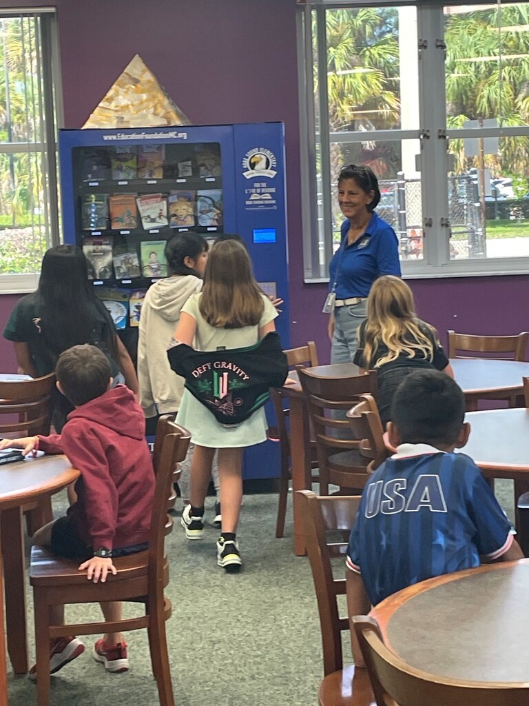 Kids line up to select book