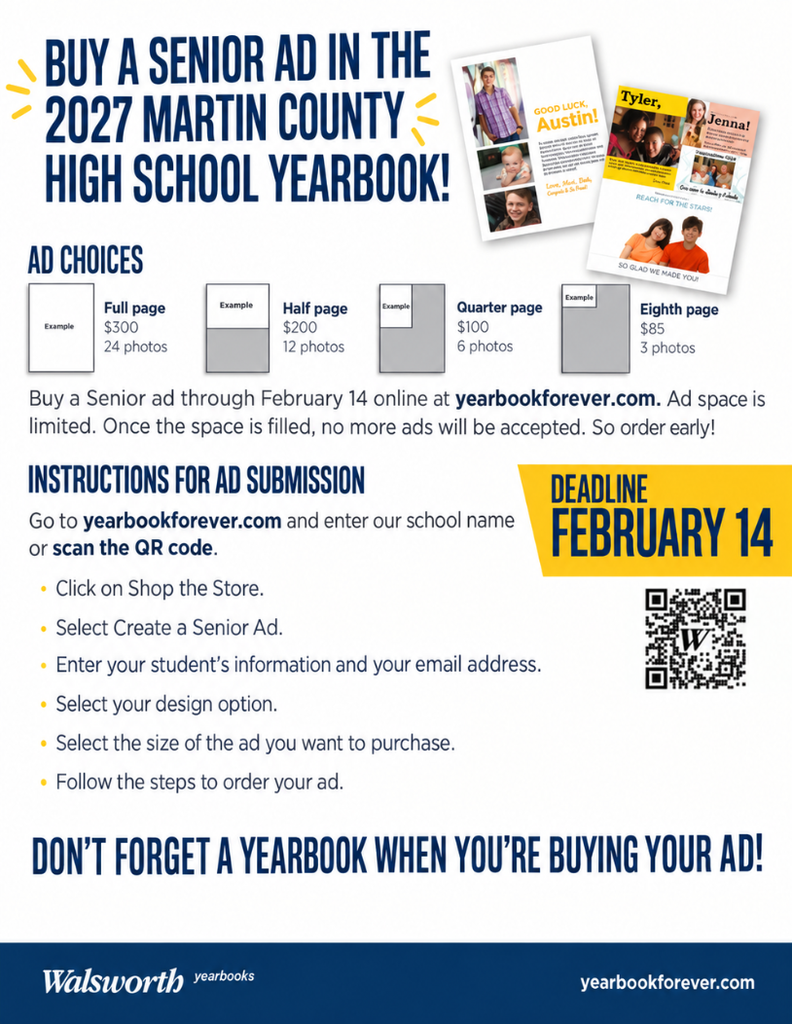 Senior Ads in the 2027 MACOSH MCHS Yearbook