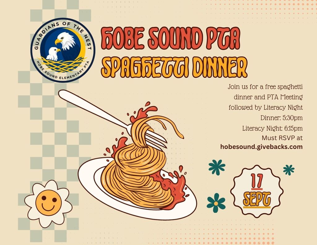 Spaghetti dinner flyer in English