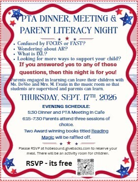 Literacy Night flyer in English