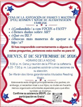 Literacy night Flyer En Espanol