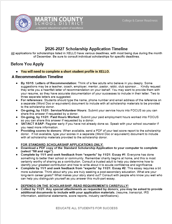 JBHS Scholarship Spreadsheet & Timeline 2026-2027JBHS
