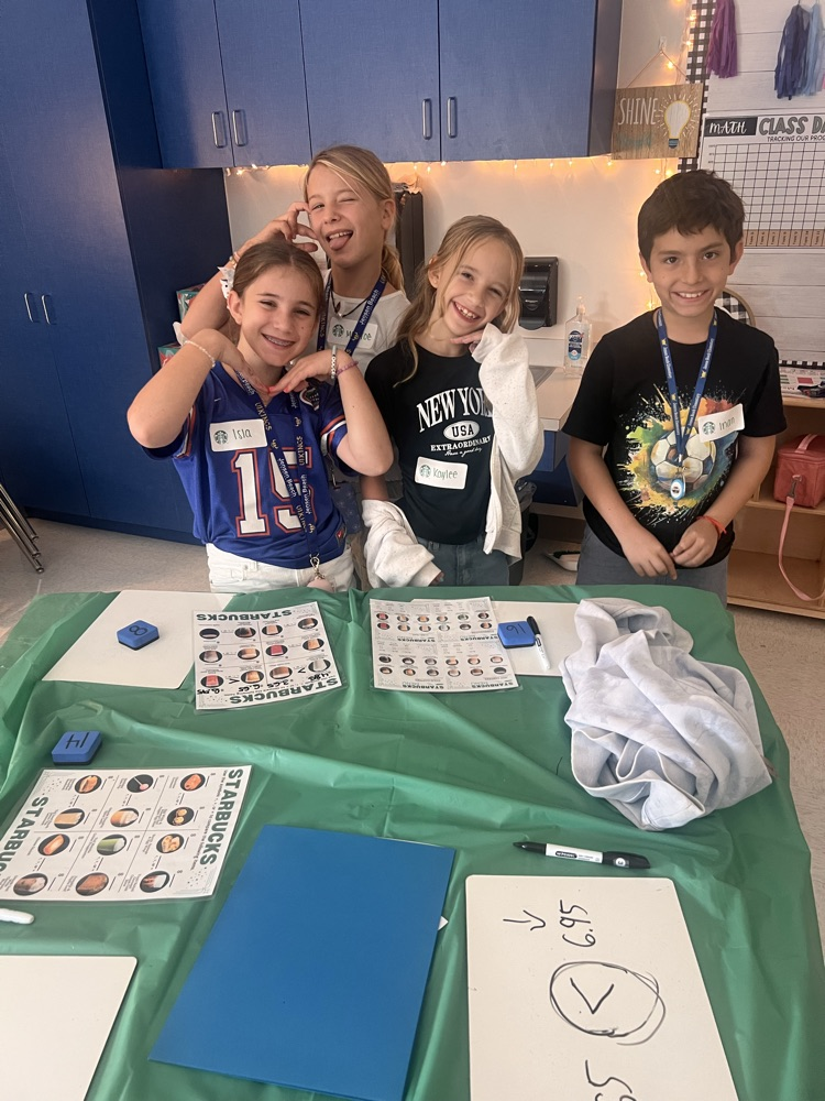 Our 4th graders became baristas for the day! They put their math skills to work by handling money, adding and subtracting multi-digit decimals, calculating totals, and making change—all while serving up some serious fun! 