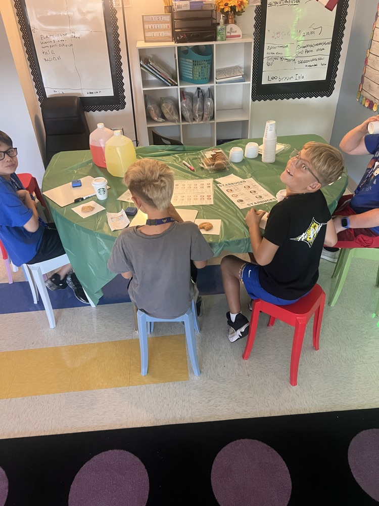  Our 4th graders became baristas for the day! They put their math skills to work by handling money, adding and subtracting multi-digit decimals, calculating totals, and making change—all while serving up some serious fun! 