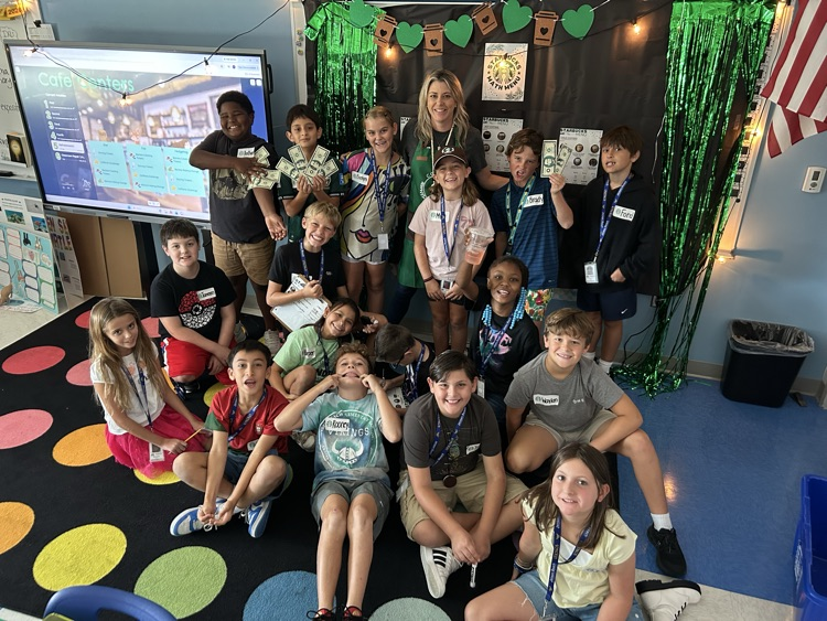 Our 4th graders became baristas for the day! They put their math skills to work by handling money, adding and subtracting multi-digit decimals, calculating totals, and making change—all while serving up some serious fun! 