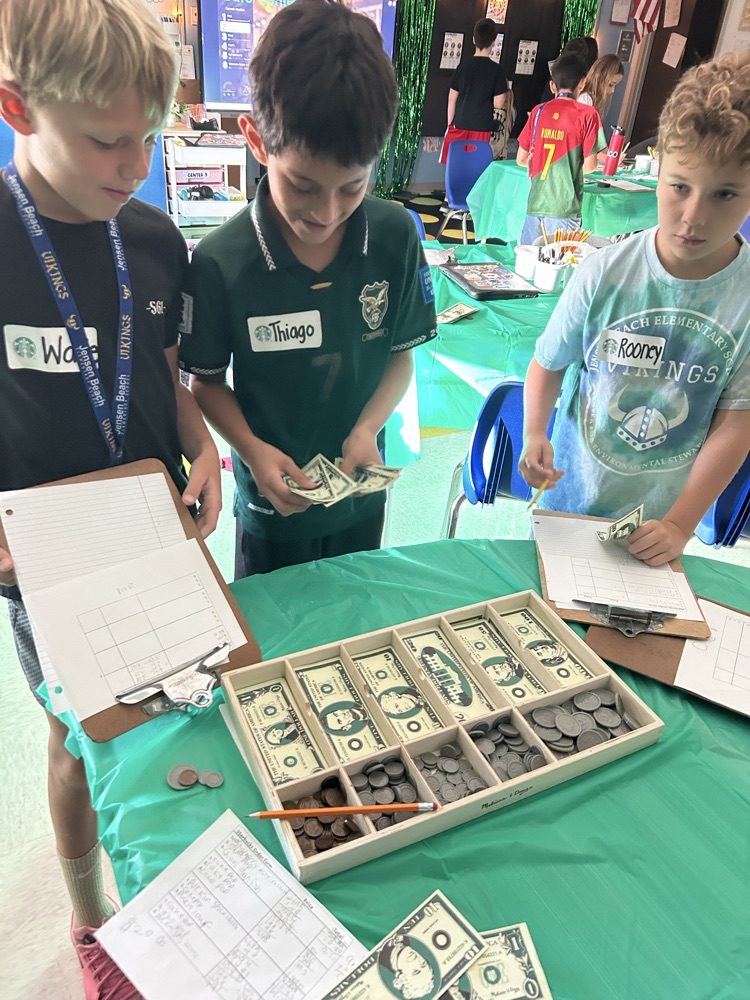 Our 4th graders became baristas for the day! They put their math skills to work by handling money, adding and subtracting multi-digit decimals, calculating totals, and making change—all while serving up some serious fun! 