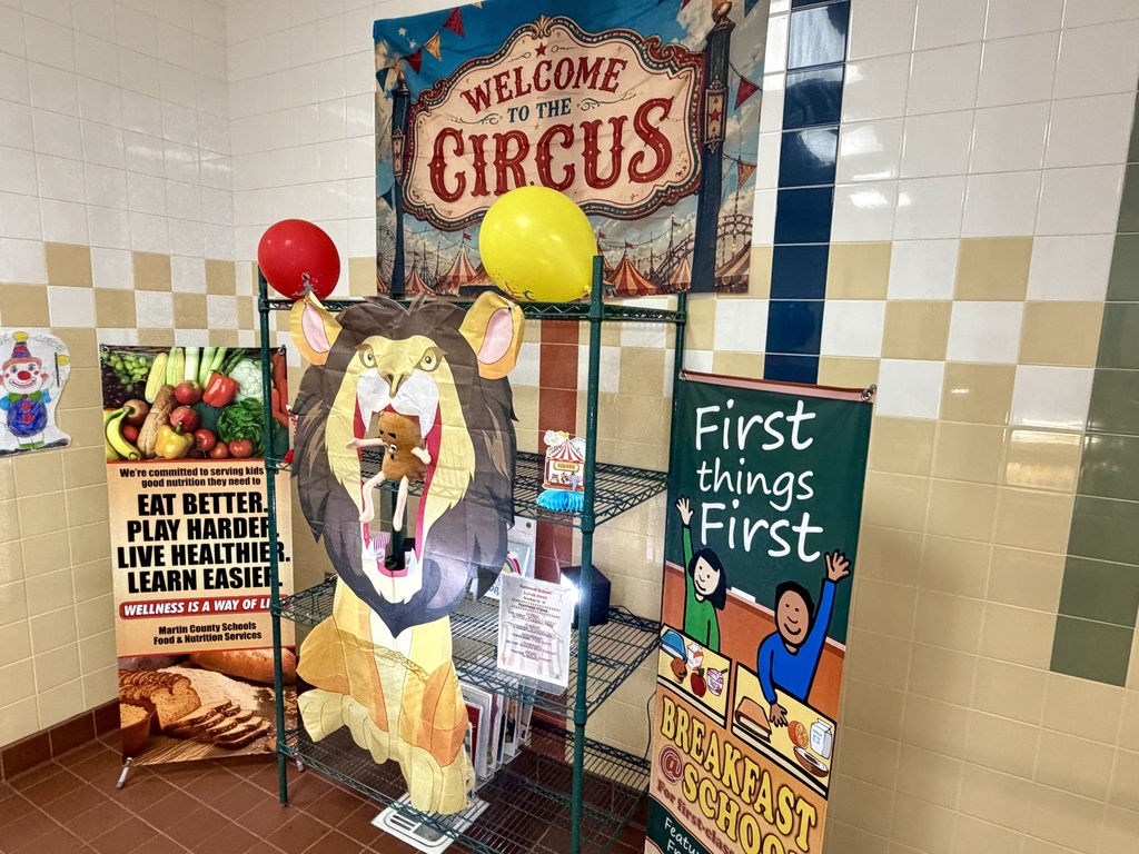 CGE cafeteria with circus decorations