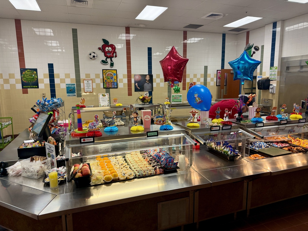 CGE cafeteria with circus decorations