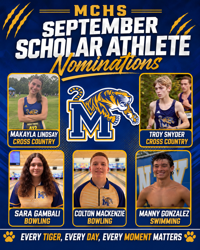 MCHS September Scholar Athlete Nominations