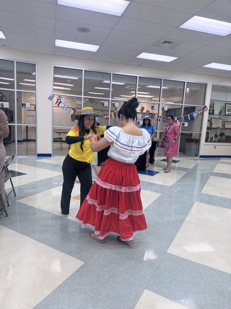 Students and staff celebrating Hispanic Heritage Month