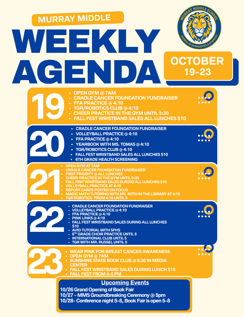 Weekly Agenda
