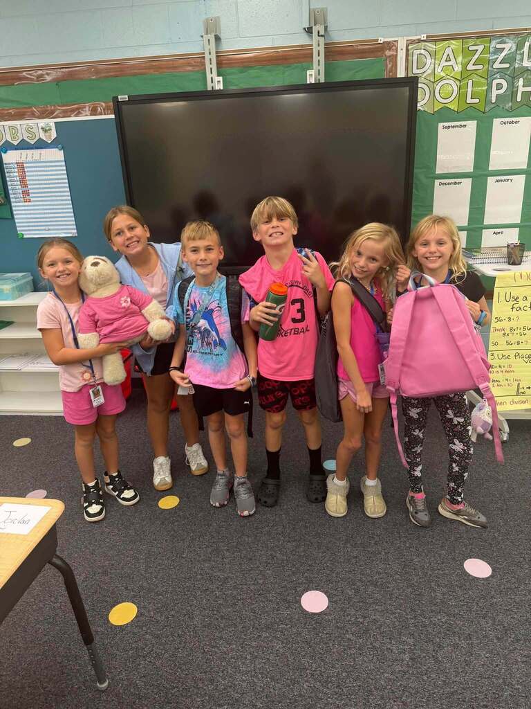 MCSD students wearing pink for Breast Cancer Awareness Month