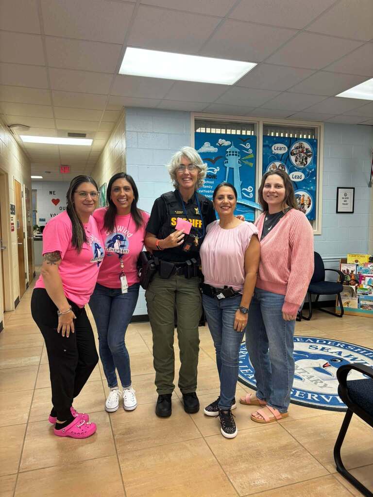 MCSD employees wearing pink for Breast Cancer Awareness Month