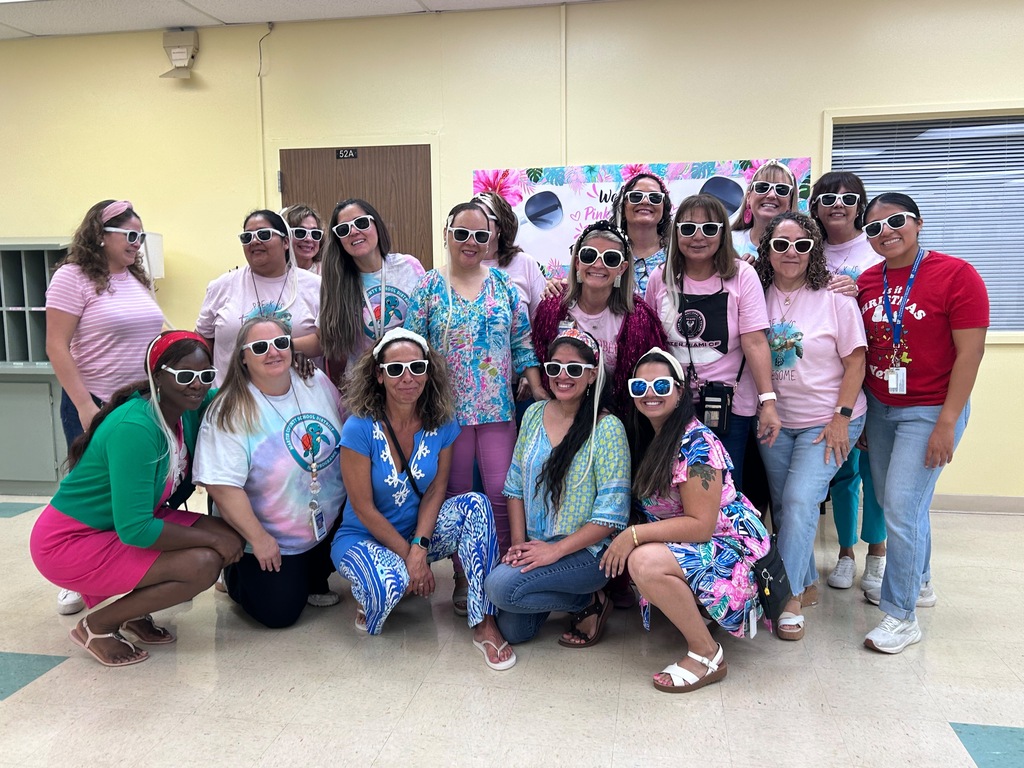 MCSD  employees wearing pink for Breast Cancer Awareness Month