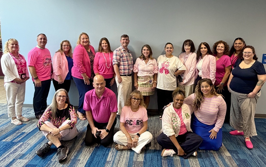 MCSD employees wearing pink for Breast Cancer Awareness Month