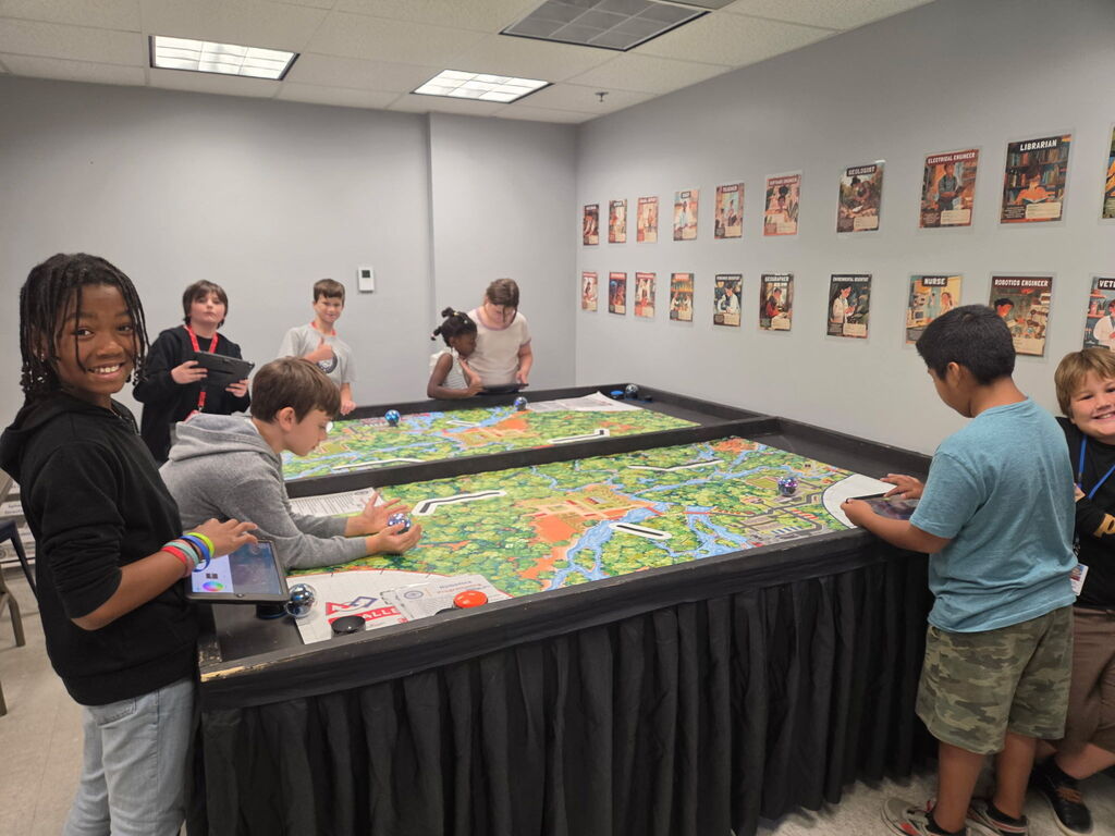 MCSD Students from SeaWind and Hidden Oaks exploring STEM at the S.P.A.M. Robotics Center at the School District Office