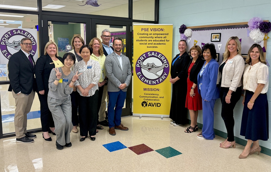 UF researchers, Florida Sen. Gayle Harrell, MCSD leaders, Principal and AP of Port Salerno, and community stakeholders posing for picture at PSE