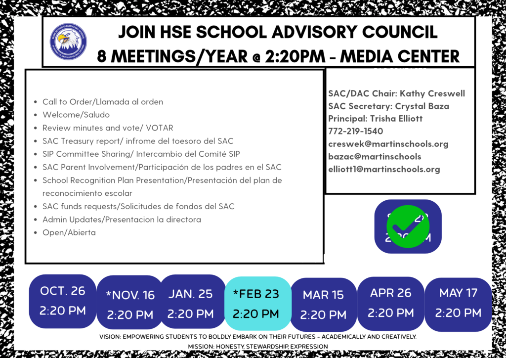 SAC meeting on Monday