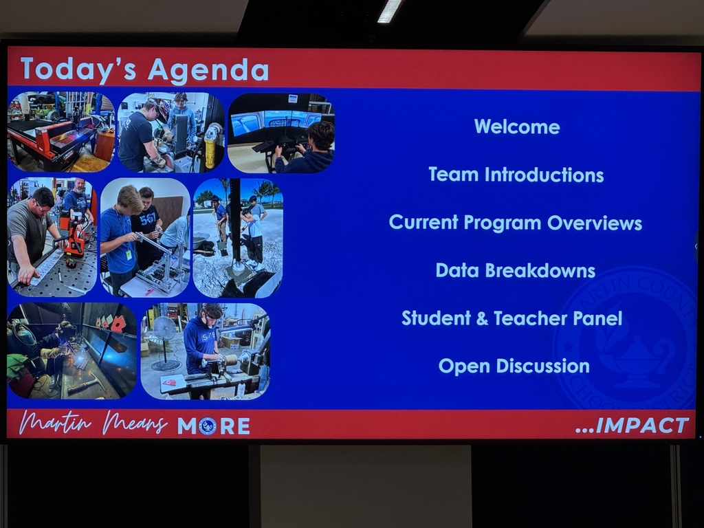 Agenda for MCSD CTE students and educators gathering with industry partners for a panel discussion