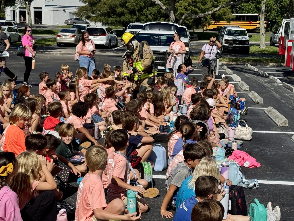 BCE third grade students learning from Martin County Fire Rescue firefighters