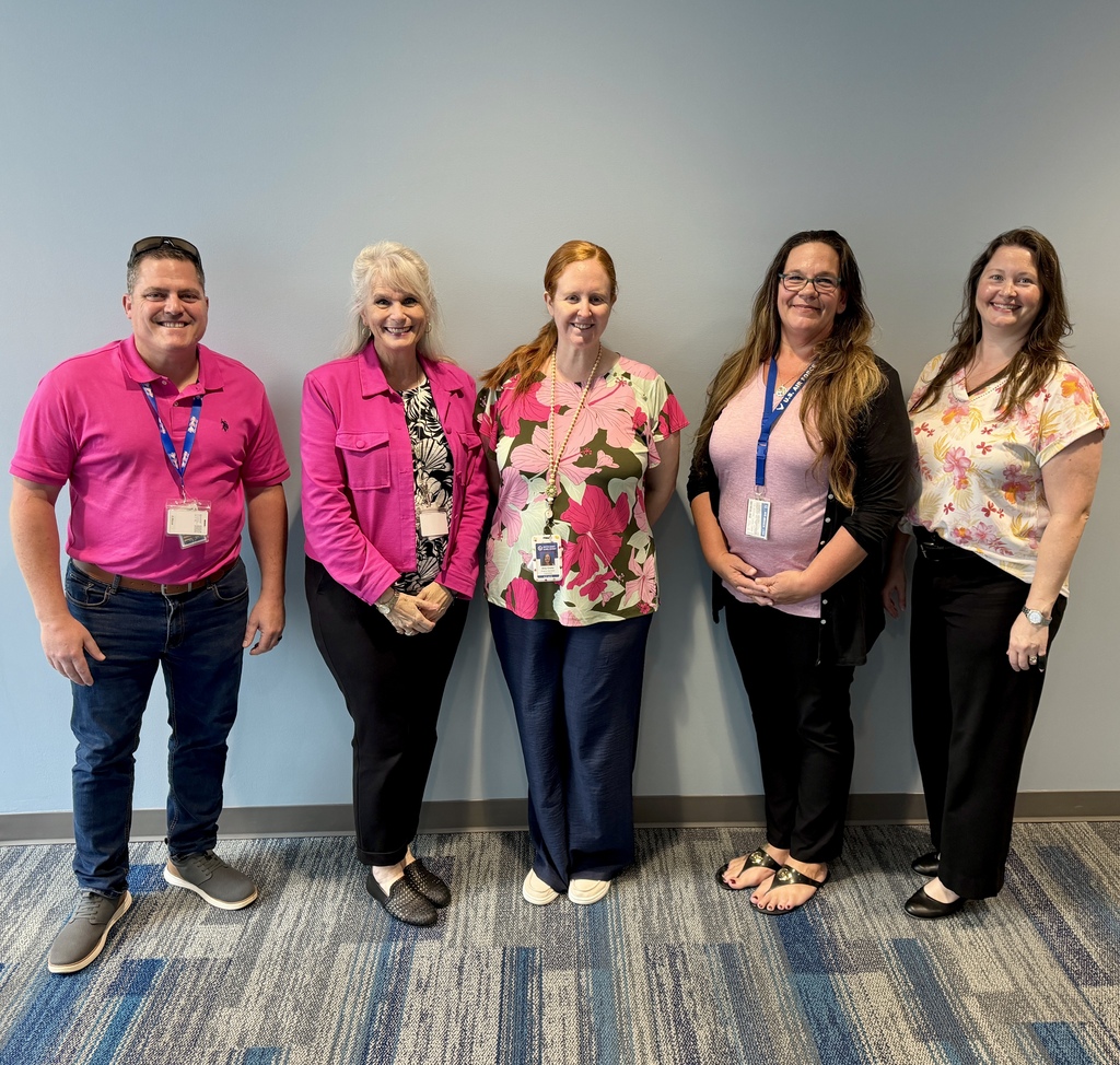 Staff at MCSD SDO wear pink on Fridays for Breast Cancer Awareness Month