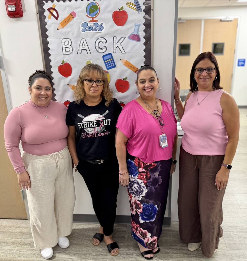 Staff at MCSD SDO wear pink on Fridays for Breast Cancer Awareness Month