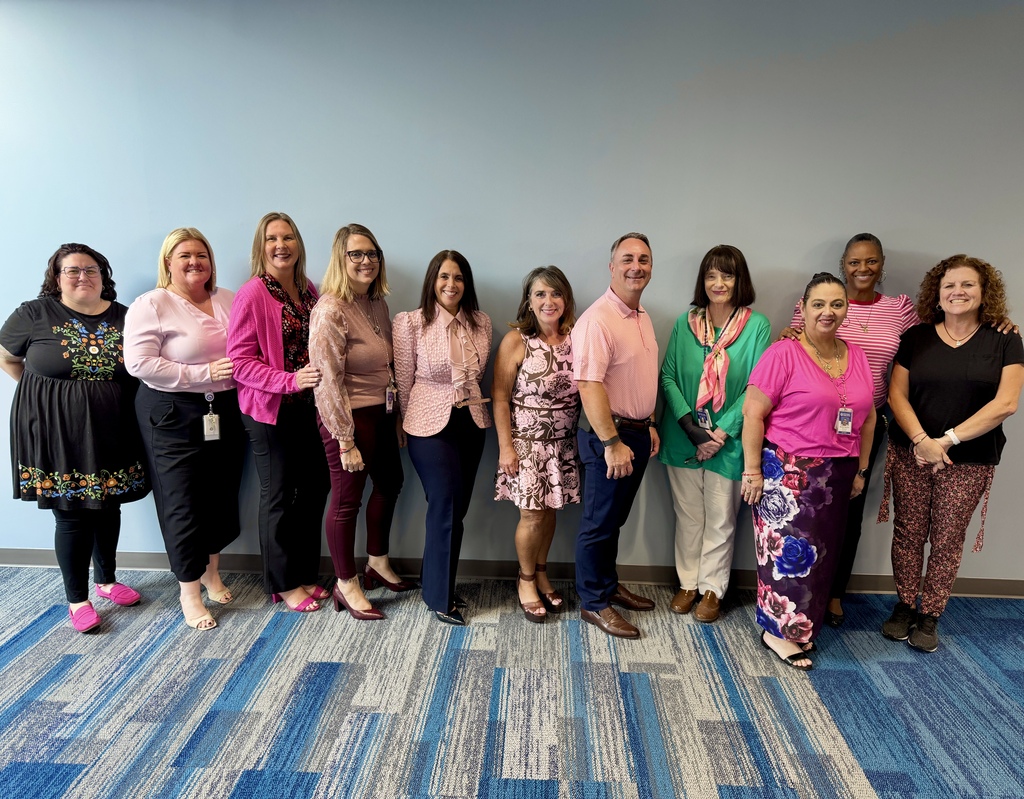 Staff at MCSD SDO wear pink on Fridays for Breast Cancer Awareness Month