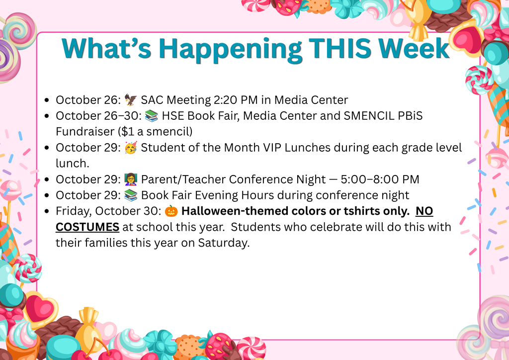 HSE What is happening this week