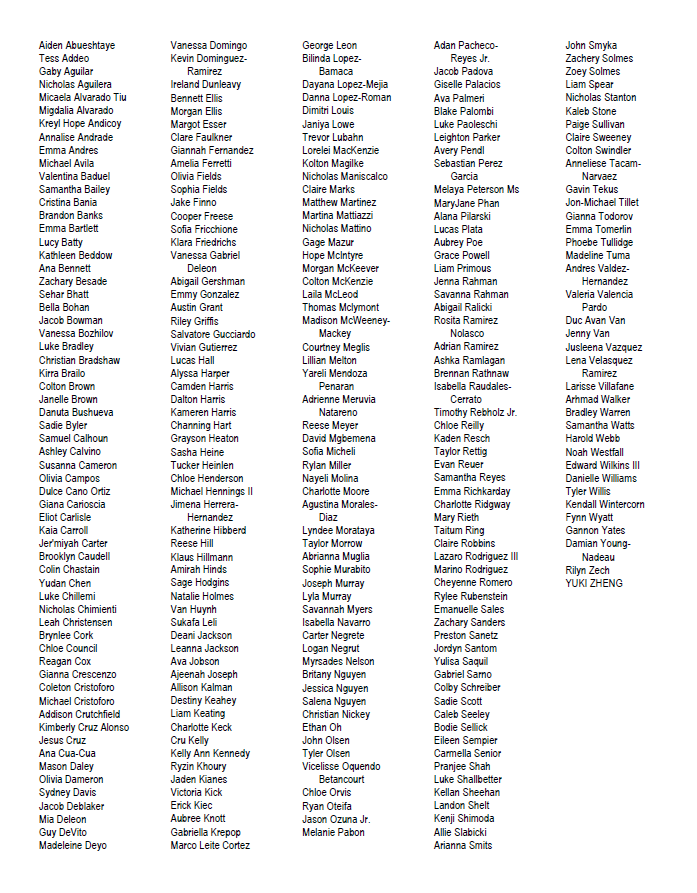 NHS Induction Ceremony Program