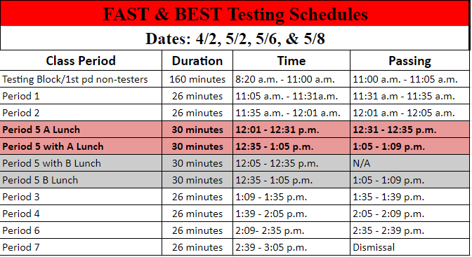 bell schedule