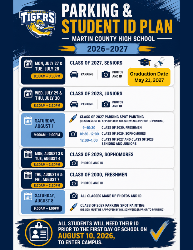2026–2027 Parking and Student ID Distribution Plan